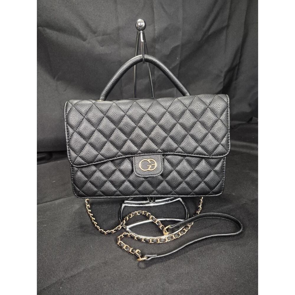 Quilted Black Purse (Grace Elizabeth) Medium Size Gold Touches Never Used.